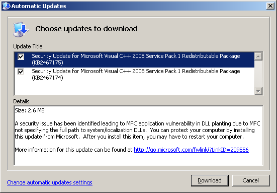 Window Server 2003 Update Patch